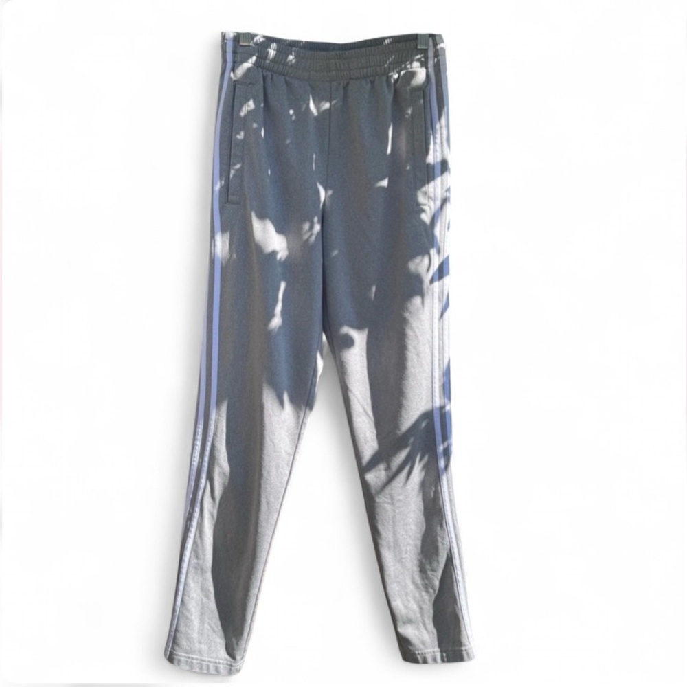 Adidas Gray Track Pants with White Stripes Sz S Women’s